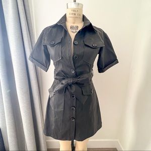 Pixie market faux leather shirt dress size S